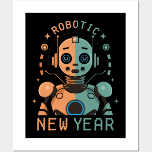 Robotic New Year Posters and Art